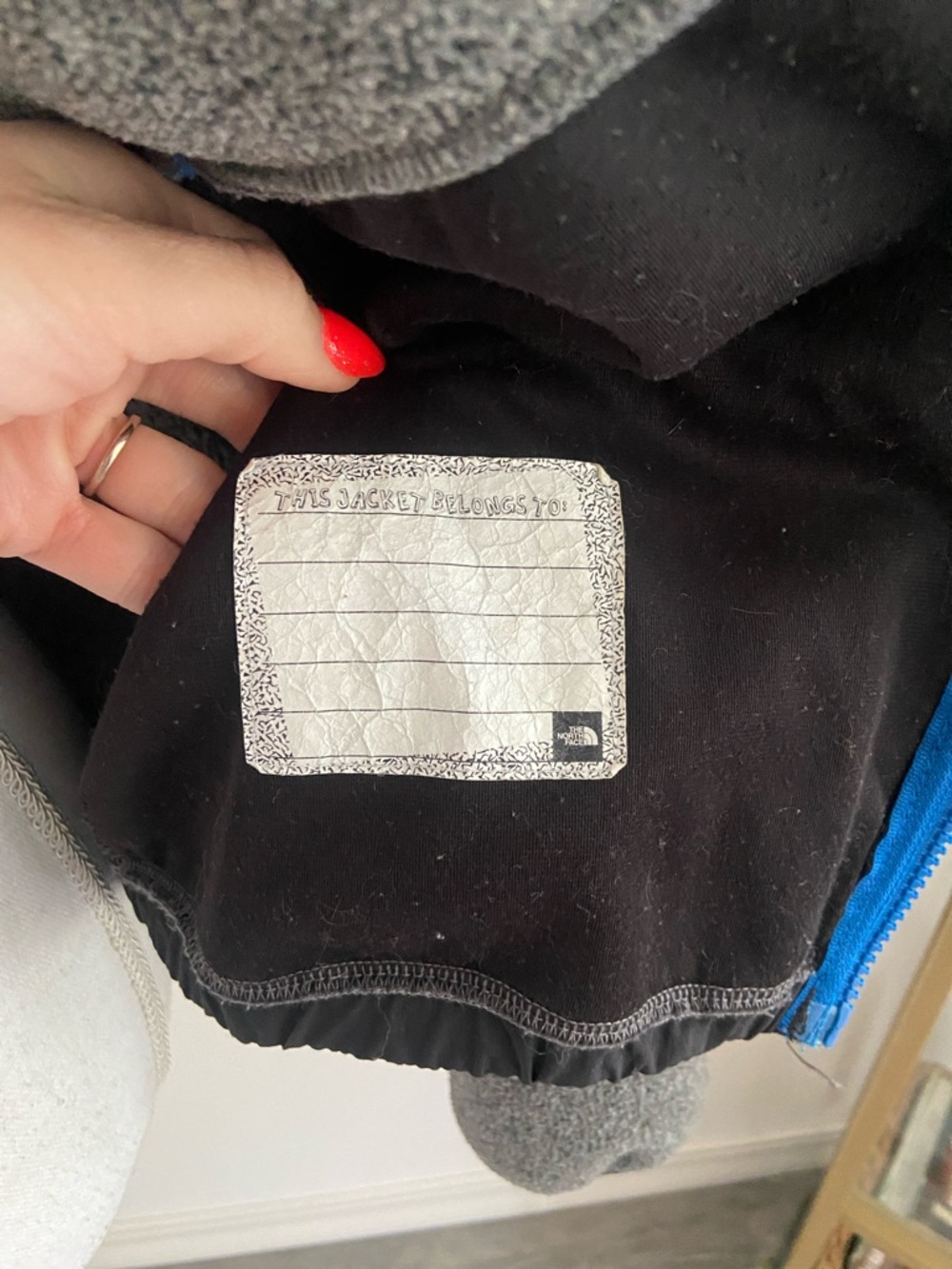 The North Face boys Denali Fleece zip up jacket grey black blue outdoor L 14/16 - Picture 10 of 16